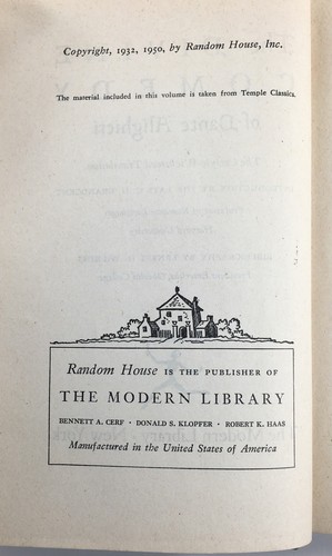 The Divine Comedy Of Dante Alighieri 1959 Modern Library #208 - Picture 8 of 8
