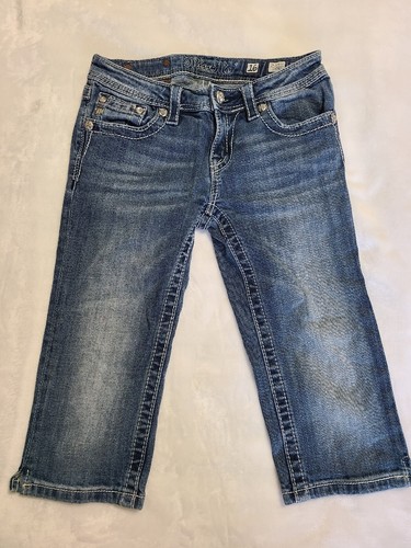 MissMe Jeans Size 16 Girls Rhinestone Accent Capri Youth - Picture 2 of 7