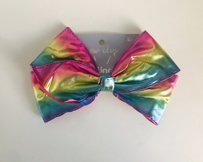Scunci Bow Clip Rainbow Gradient Large Bow Hair Accessories NWT