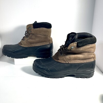Thermo-lite Insulated Winter Waterproof Bottom Boots M 12 Black Brown Duck Boots