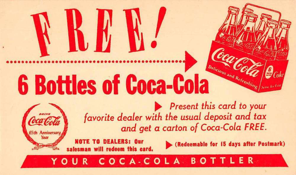 Coca-Cola Free Coke Coupon Advertising Vintage Postcard AA9944 | eBay coca-cola-free-coke-coupon-advertising-vintage-postcard-aa9944-ebay