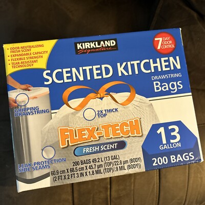 Kirkland Signature Flex-Tech 13-Gallon Scented Kitchen Trash Bags