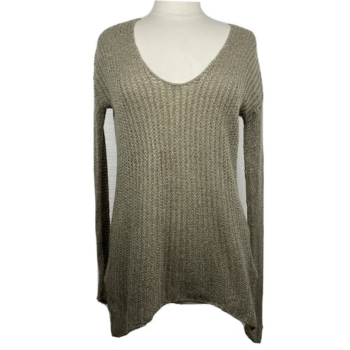 V Neck Pullover Beige Wool Blend 