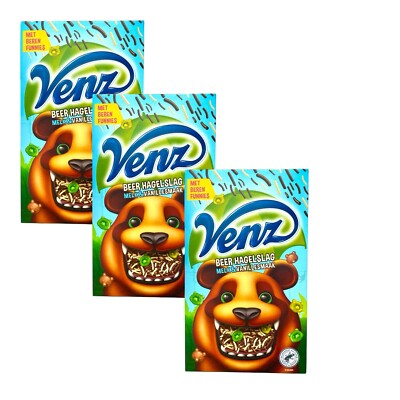(17,54 EUR/kg) Venz Beer Hagelslag Schokoladenstreusel 3x 380g