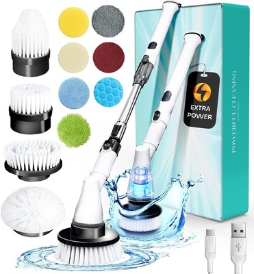 Electric Spin Scrubber Cordless Bathroom Scrubber Electric 1 Replaceable Heads