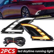 Led Driving Bumper Fog Lights Lamp Sequential Signal For Honda Accord 2023-2024