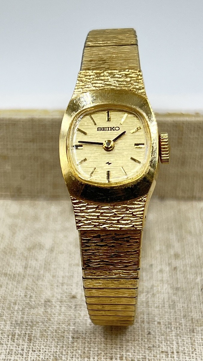 Seiko レディース ゴールド 時計 Vintage Seiko Watch Woman Gold Tone Square Dial 11–3389