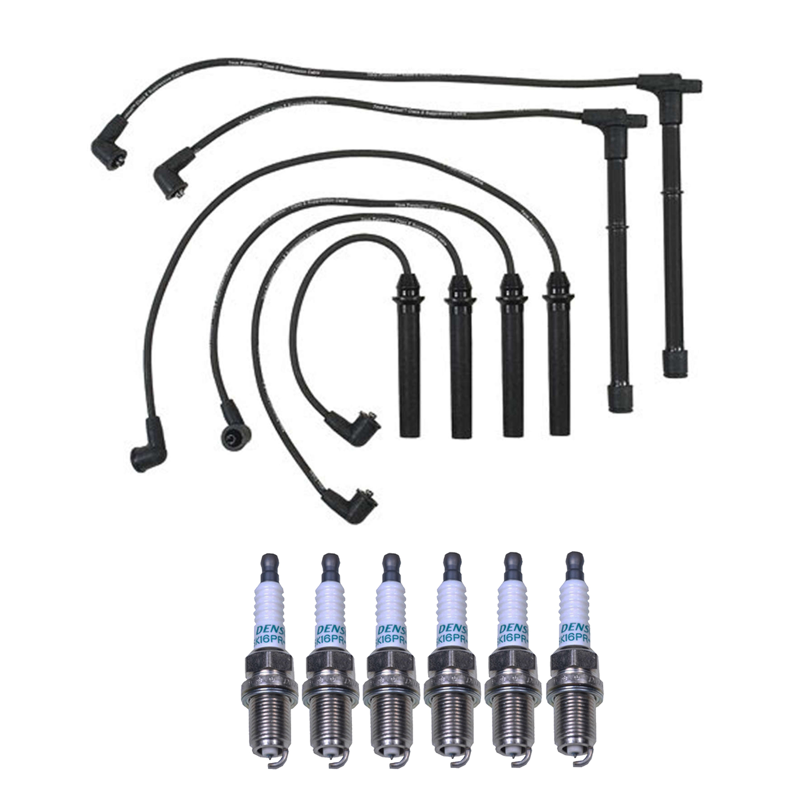 Denso Wire Set 7mm  6 Iridium Long Life Spark Plugs 0.044 Kit For Nissan 3.3 V6