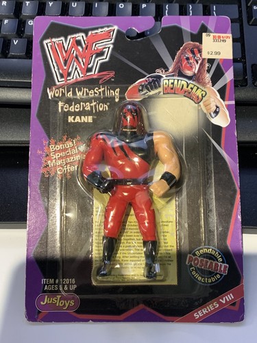 VINTAGE 1998 WWF BEND EMS KANE FIGURE JusToys Ser ...