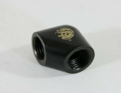Bitspower G1/4" Female To Female Extender Fitting, 90° Angle, Matte Black (4719552215645)