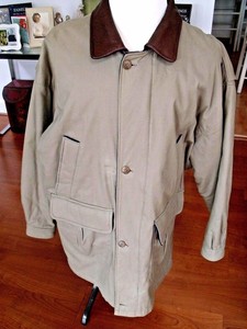 Ll Bean Mens Barn Coat Lined Leather Collar Sz Xl Tall Rn 71340