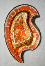 MCM Vintage Treasure Craft Drip Glaze Atomic Ashtray California Pottery Large