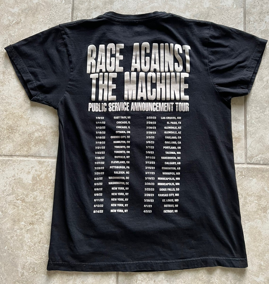 2022 Rage Against The Machine Public Service Announcement Tour T