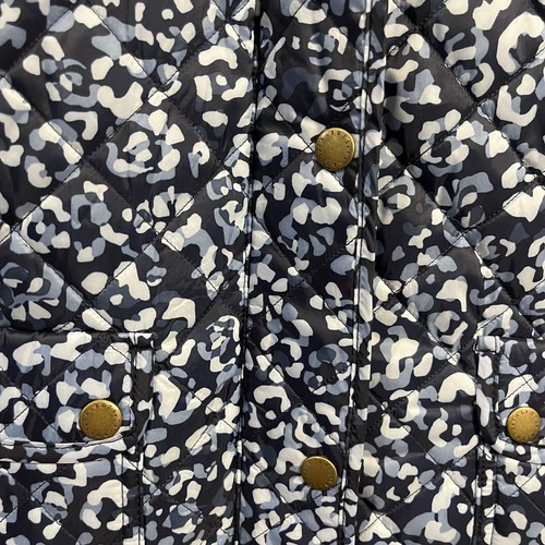 Talbots Down Filled Puffer Vest Petite Women's Large Blue Print Fleece Classy 90 - Picture 2 of 11