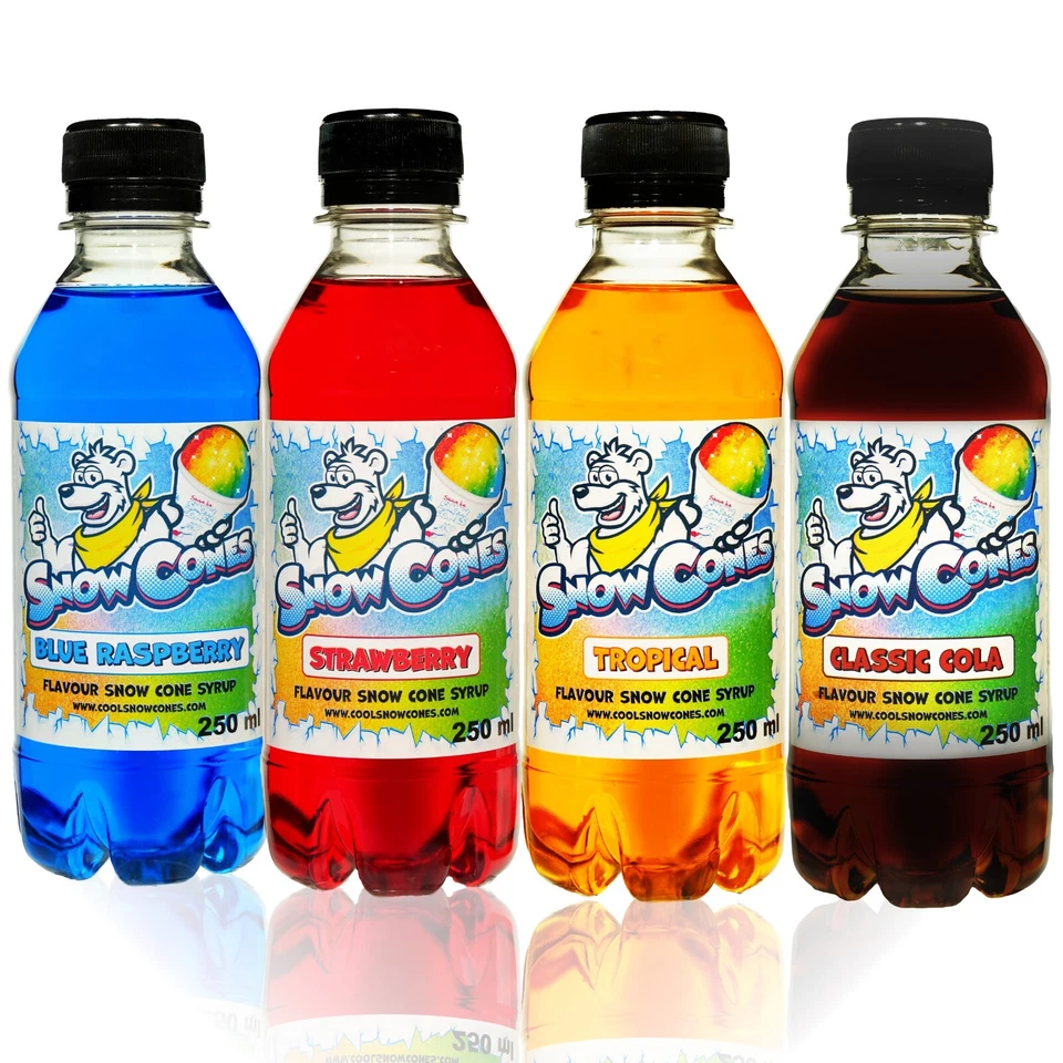 Snow Cone Slush Syrup 4 x 250ml Pick & Mix USE WITH ALL SLUSH PUPPY MACHINES