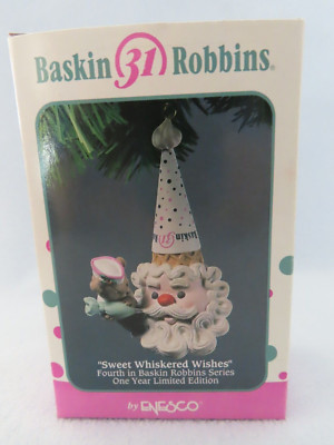 Sweet Whiskered Wishes 1993 Baskin Robbins Enesco Ornament #585807 - NIB