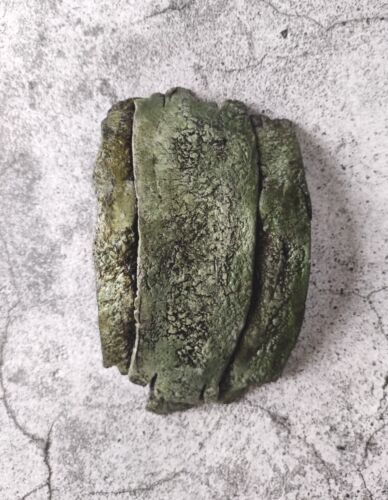 Green Shallow Curved Trinket Tray, Lichen and Moss, Textured Clay Art Sculpture - 第 4/7 張圖片