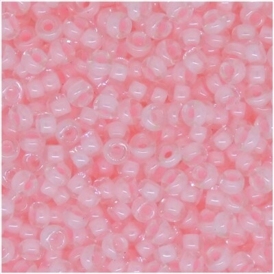 Miyuki Round Rocaille Seed Beads Size 11/0 24GM Pink Lined Crystal 11-207