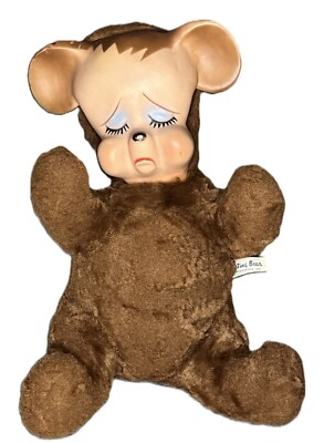 ニッカボッカー/ポウティングベア/泣き顔くまさん/vintage/ぬいぐるみ READ Vintage Knickerbocker Pouting Bear Plush Sad Plastic Face