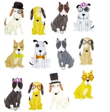 2 Sheets Dogs Puppy Pet Animals Stickers Planner Papercraft Envelope Seals Card 