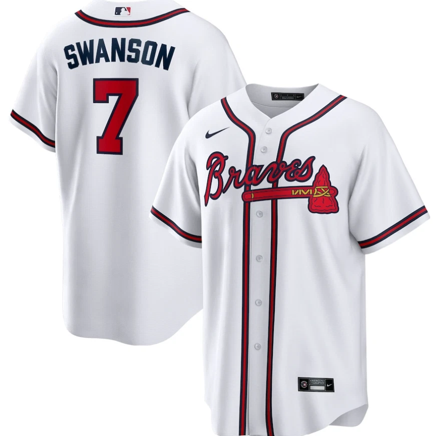 Dansby Swanson Atlanta Braves Nike Home Replica Player Name Jersey White
