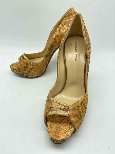 Sandales à Talons Wedge Alexandre Birman – Python/serpent, Taille 39 (US 8.5), Couleur Pastel Rose/bleu, Occasion