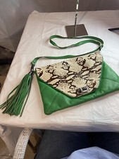 Tylie Malibu Bright Lime Green With Animal Desig Envelope Style Purse With Strap
