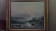 Beautiful Seascape Acrylic Painting. Very Relaxing!! Signed Lower Right.