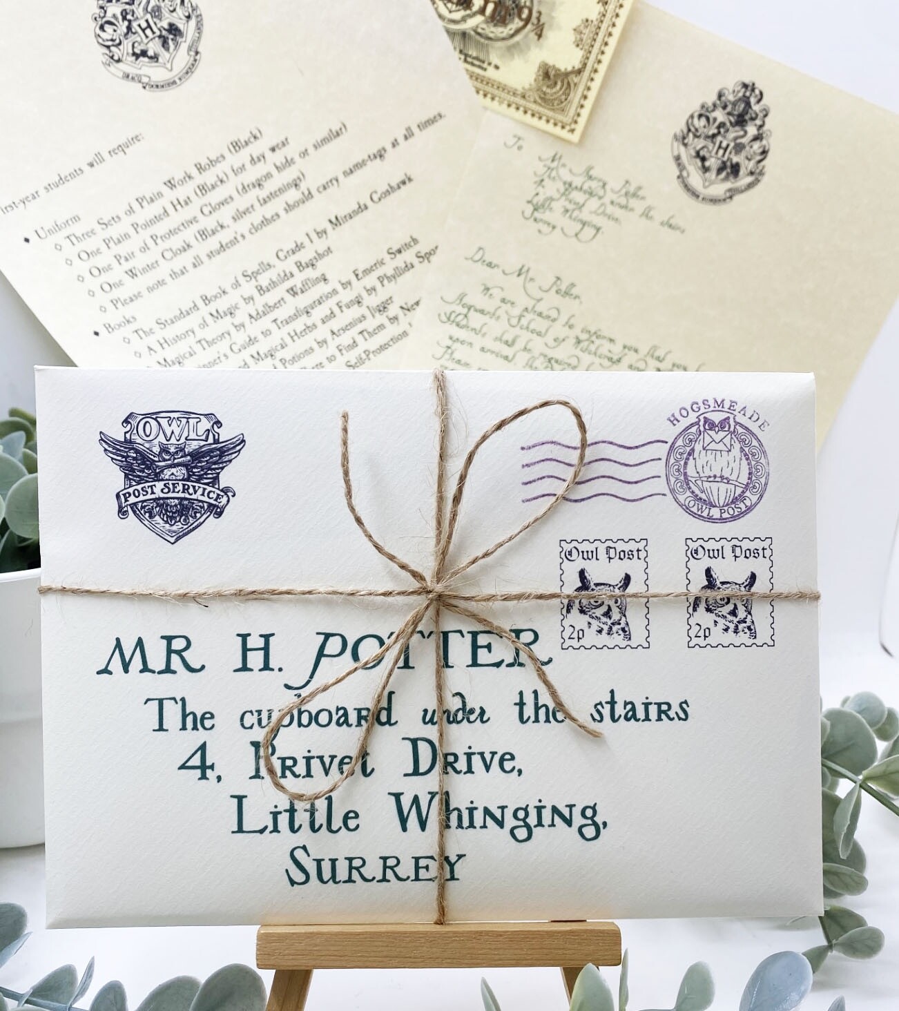 Harry Potter Hogwarts Acceptance Letter Wizard Owl Invitation  
