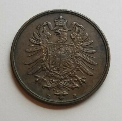 Germany 1875B 2 Pfennig KM2 XF+