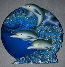 Decorative Dolphins  Ocean Sea  Dish  3D 