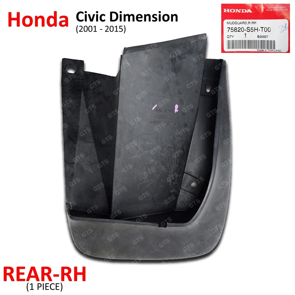 Fits Honda Civic Dimension Sedan 2001 05 Right Rear Mud Splash Guard Foto 4 de 4