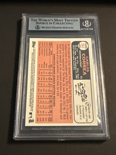 Carlos Correa 2015 Topps Heritage #563 Purple Refractor Rookie BGS 9 - Picture 2 of 3