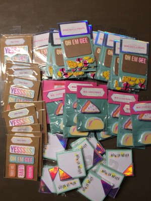 Assorted Girls 5+ Stationery (Page Flags-Sticky Notes-Erasers-Note Pad Lot Of 48
