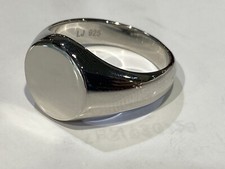 Genuine Solid 925 Sterling Silver Men&Woman Round Signet Ring Brand New
