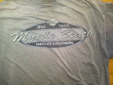 Harley Davidson Tee T Shirt- XL-Distressed-Brown-Made in USA-Biker-Motorcycle