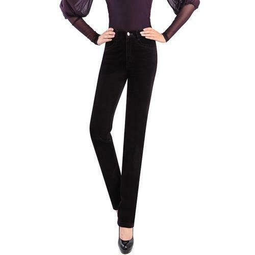 Womens Fall Winter Corduroy Pants High Waist Long Casual Straight Leg Trousers @ - Picture 17 of 20