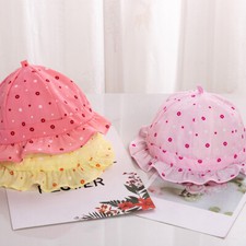 Baby Girls Floppy Sun Hat with Wide Brim Polka Dot Sun Protection Cap Summer