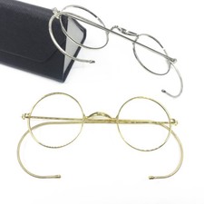 Vintage Round Antique Wire Rim Eyeglass Frames Flexible Full Rim Glasses Unisex