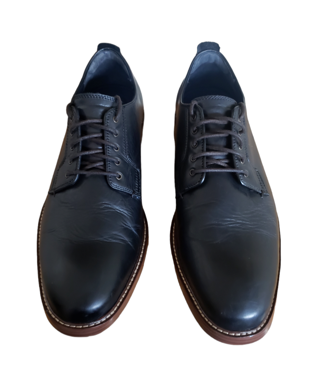 SAOLA Scarpe derby Cole Haan Grand Kennedy punta liscia uomo taglia 13 C26110 pelle nero
