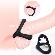 Penis-Stretcher Enhancer Ball-Scrotum-Ring-Delay-Ejaculation for Male Men Couple