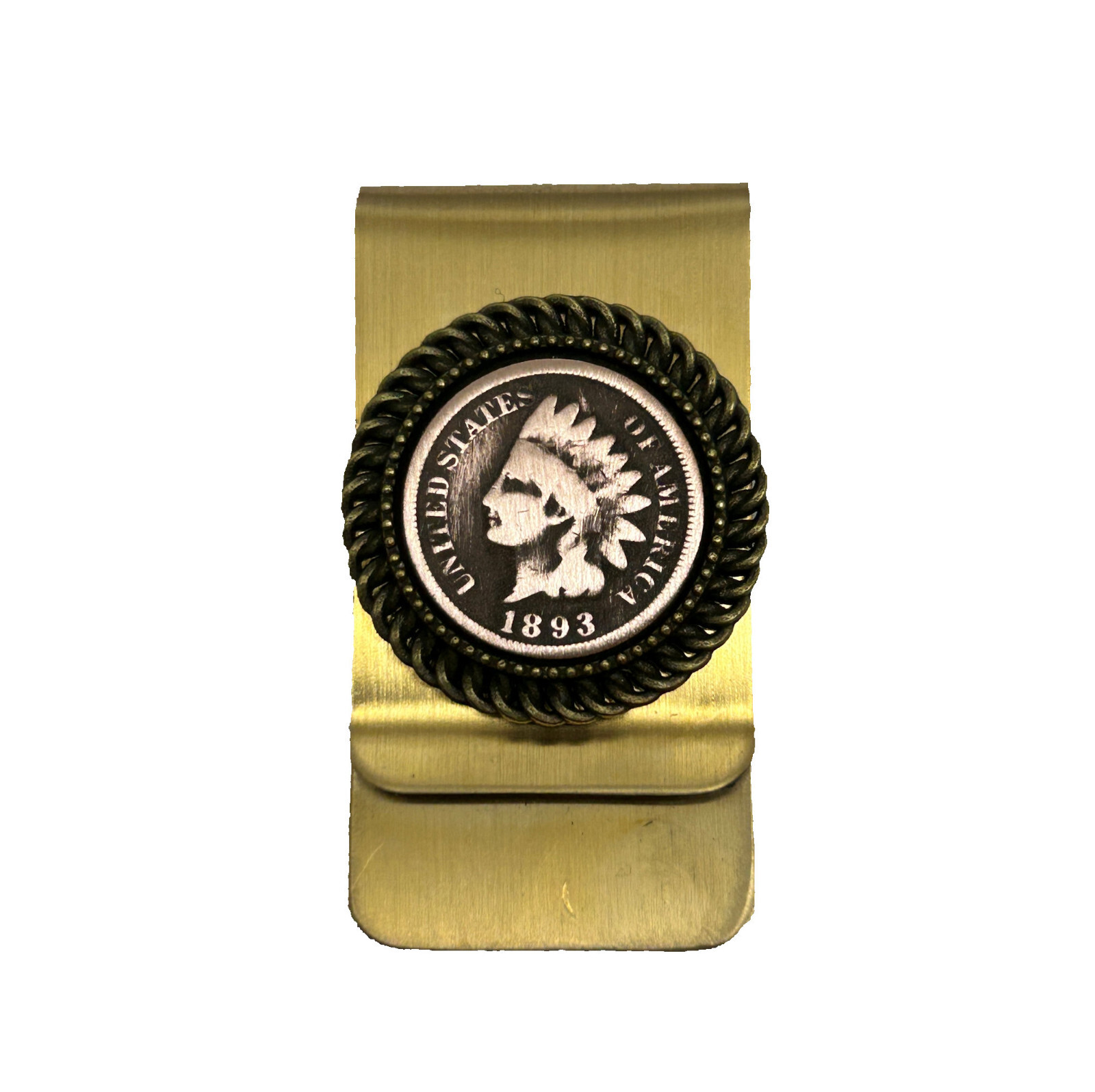 Antique Indian Head Penny Money Clip Wallet for Credit Cards-image