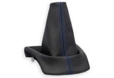 FÜR PEUGEOT 208 SCHALTMANSCHETTE SCHALTSACK NATURLEDER NAHT DUNKELBLAU