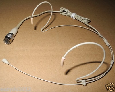 Beige Headset Microphone for Audio Technica Wireless Hirose 4Pin plug Double Ear