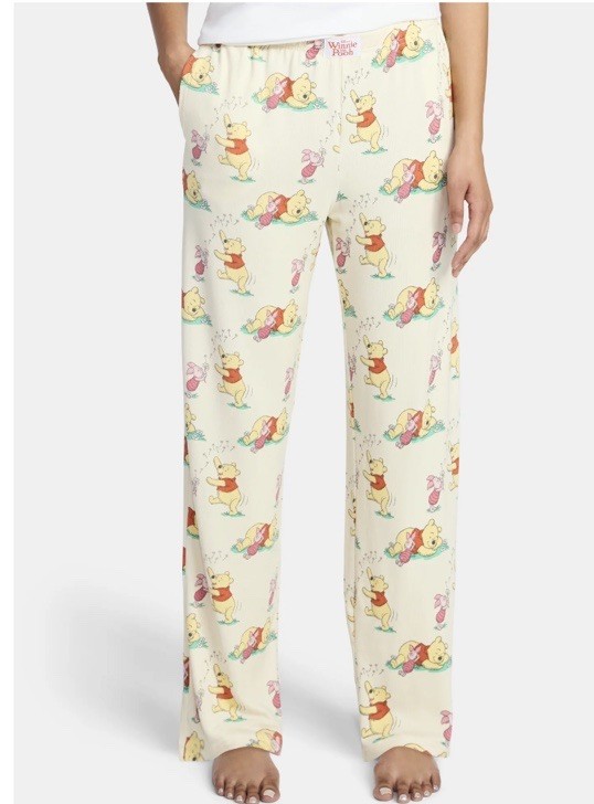 Winnie The Pooh Women’s Oatmeal Hacci Knit Pajama Bottoms Pants Size XL NWT