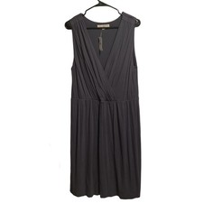 Loft Mini Wrap Dress size L Gray Sleeveless