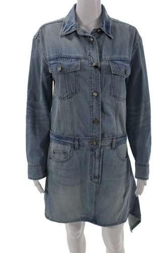 Juun. J Womens Denim Mini Shirtdress - Navy Size 34