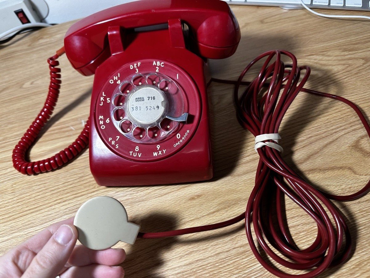Stromberg Carlson Rotary Dial Telephone Bright Red Bat Phone With