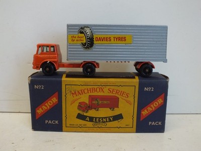 Camion Matchbox Lesney N°2 Bedford Tractor York Freightmaster – Orange/gris, 1/64, UK, Occasion