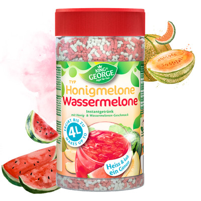 KING GEORGE Honigmelone Wassermelone Instantgetränk 12 x 400g / Ergibt ca. 4L